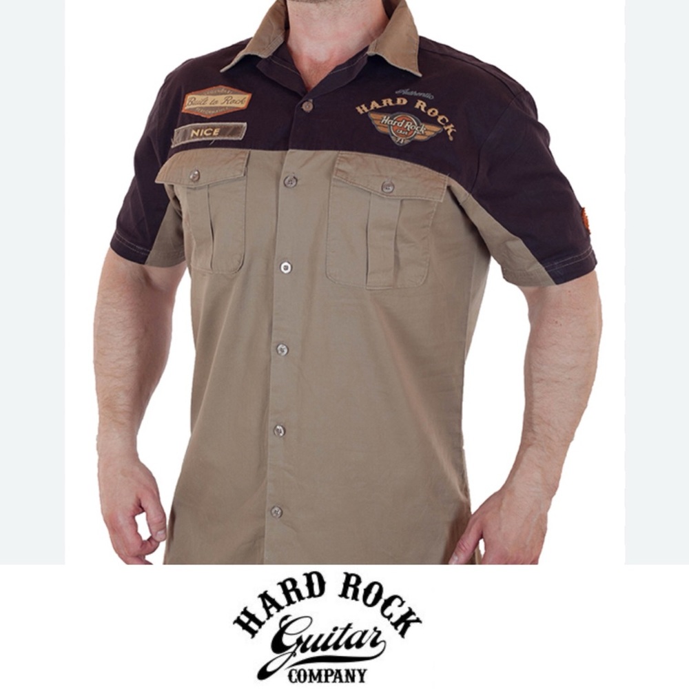 🎸 Hard Rock Guitar Company / Hard Rock Cafe  GENERIC Mechanic Shirt NO CITY XXL